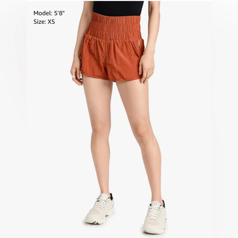 Free People Movement Rust/Burnt Orange Way Home Athletic Shorts- Small